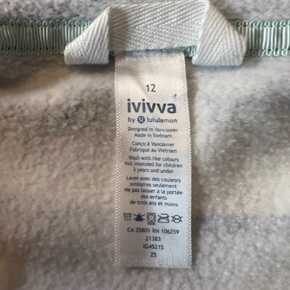 IVIVVA LULULEMON GIRLS SIZE 12 BLUE MOUNTAIN PATTERN ZIPPERED JACKET/HOODIE - Picture 9 of 10